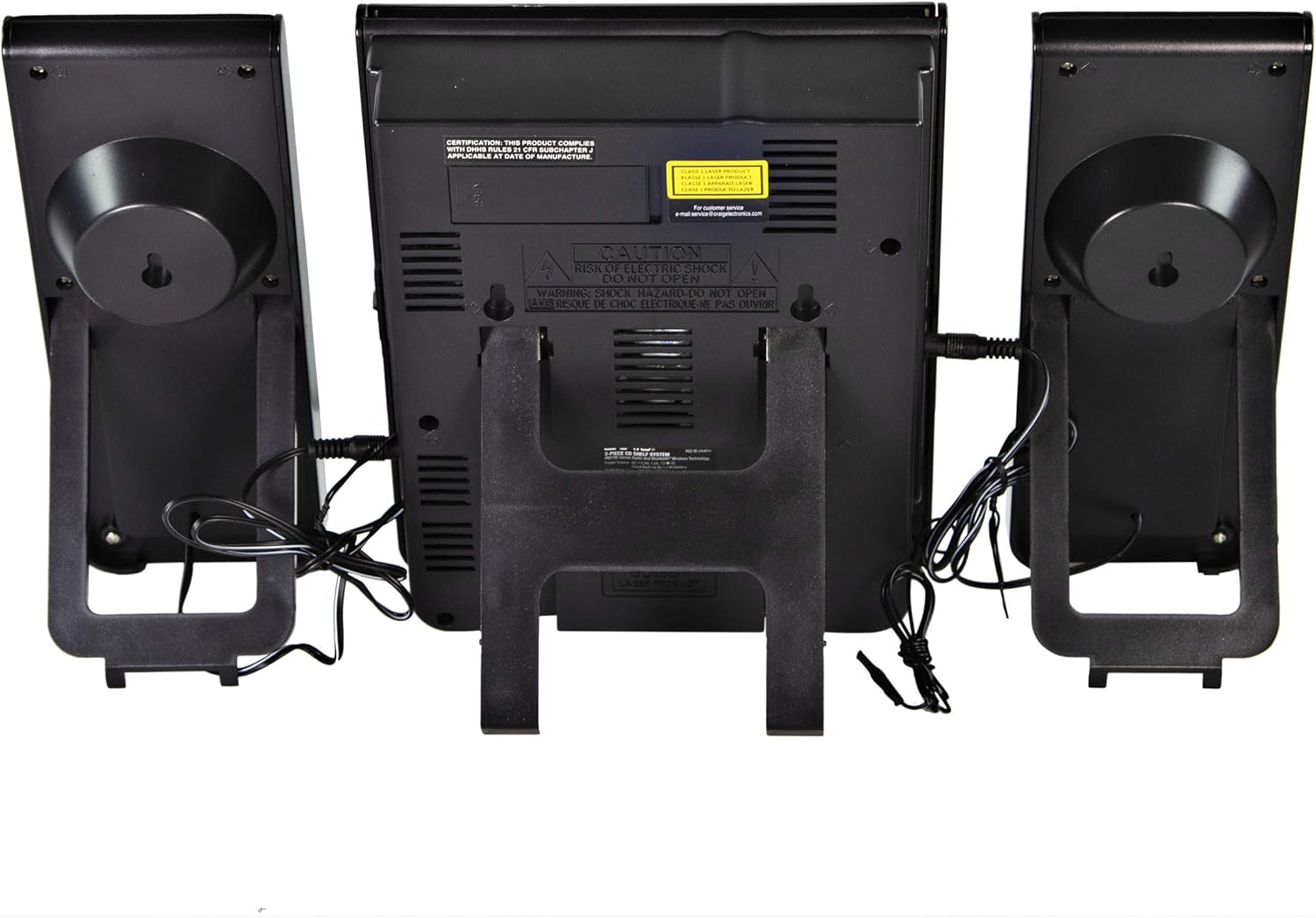 Craig Electronics CM427BT-BK Mini 3-Piece CD Shelf Stereo System with AM/FM Radio and Bluetooth Pack of 2