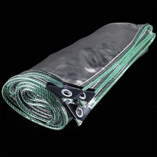 Clear Waterproof Tarpaulin with Grommets, Weatherproof Partition Curtains,0.35mm Foldable Protective Tarpaulin for Greenhouse Garden Pergola Patio,3 * 4M,Clear
