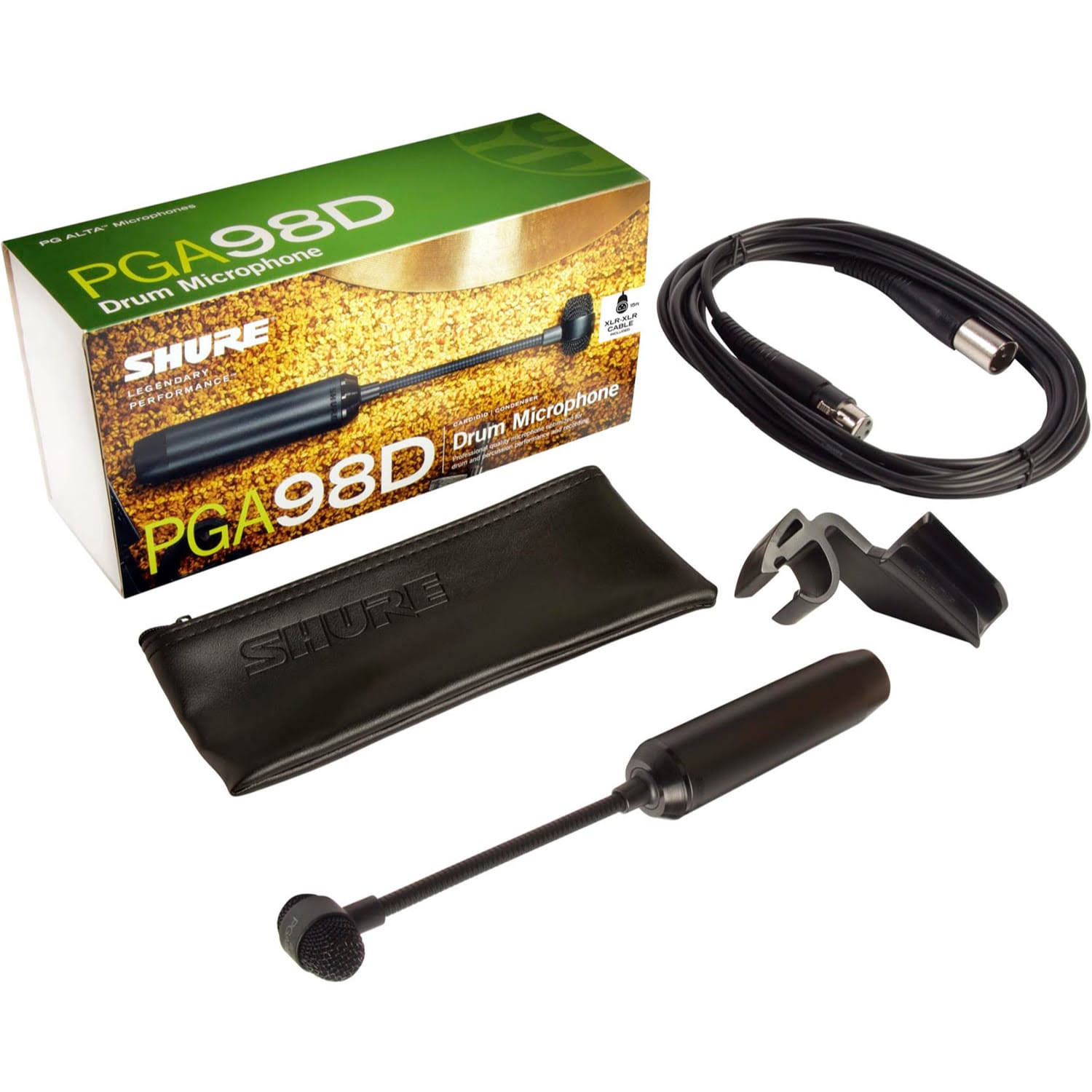 Shure PGA98D-XLR Cardioid Condenser Gooseneck Drum Microphone with Cable