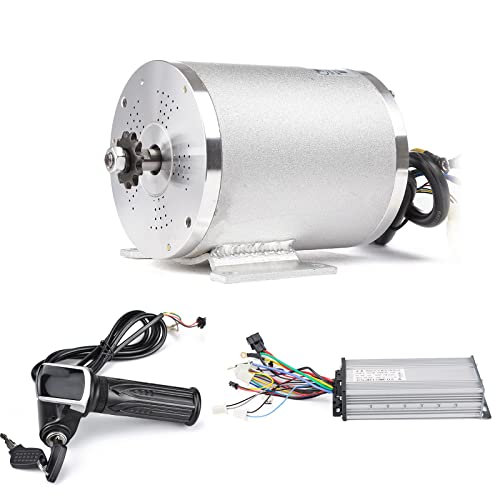 Electric DC Motor 72V 3000W Motor Kit with 48V-72V Brushless Controller and Half Twist Throttle for Go-Carts Programmable Brushless Controller with Temperature Sensing Functio (72V 3000W)