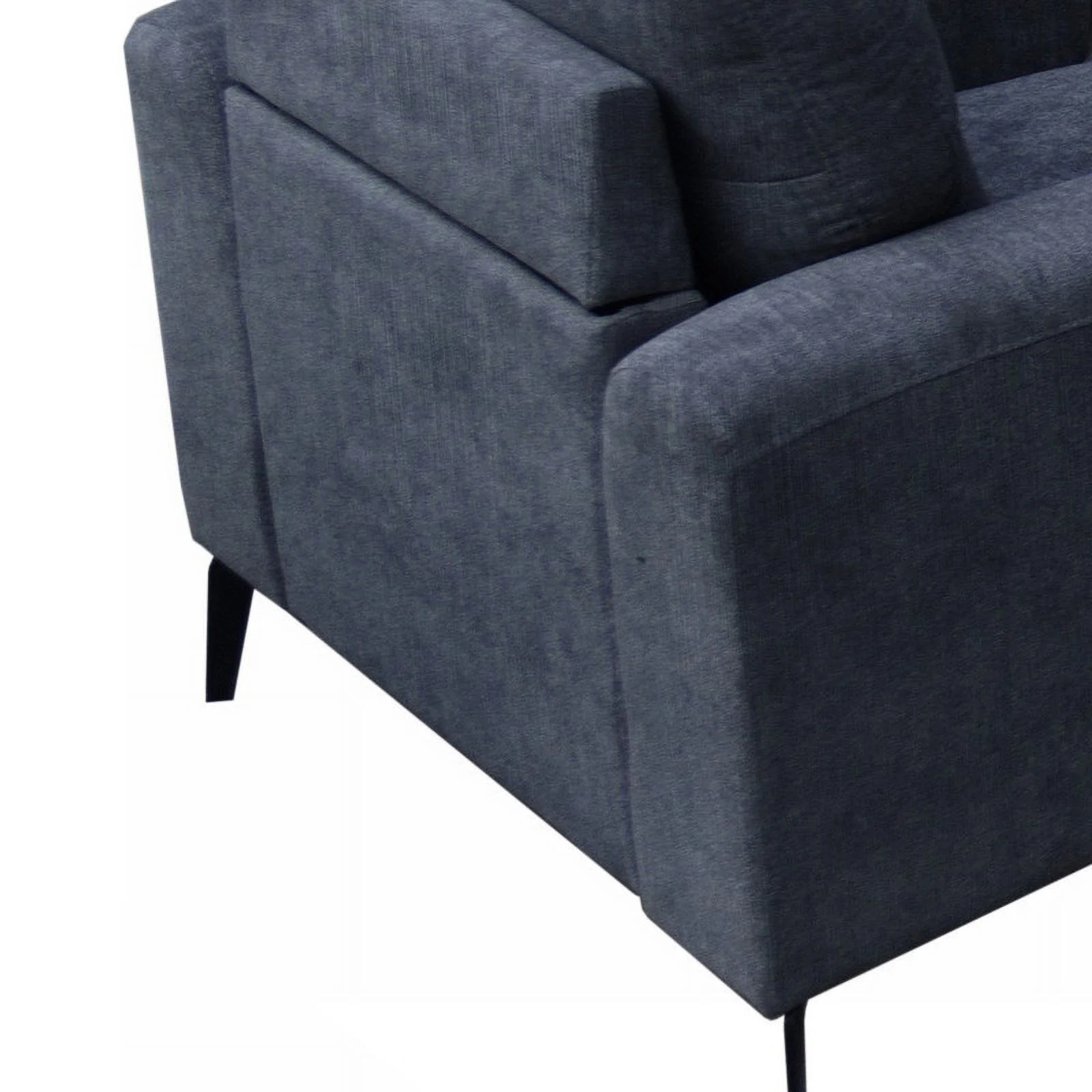 Pemberly Row Black Chenille Sofa Loveseat Chair Living Room Set