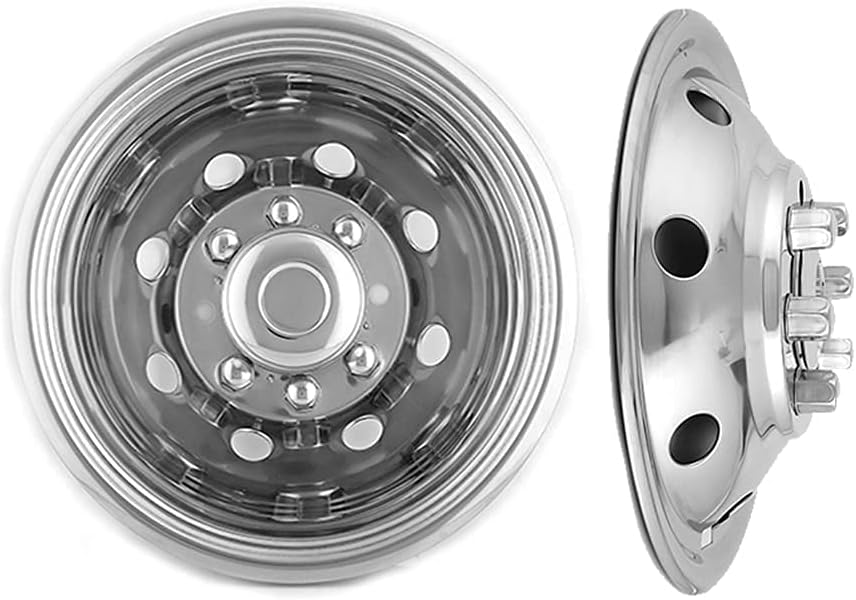 Kucaruce Set of 4 19.5 10 Lug Wheel Skins Hub Caps Rim Covers Stainless Steel Wheel Simulators For 2008-2020 R_a_m 4500 5500 Pickup