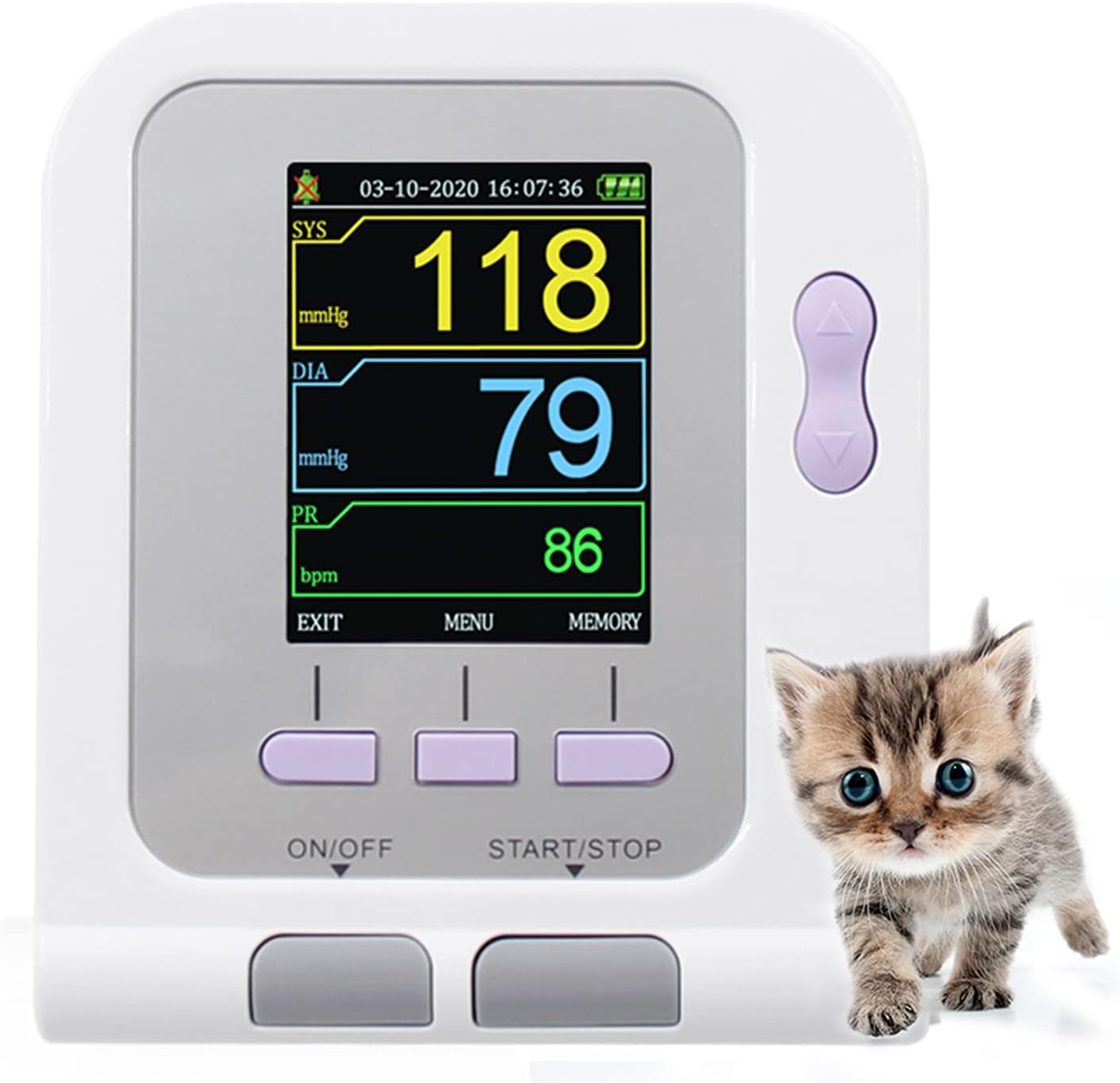 CONTEC08A-VET Digital Veterinary Blood Pressure Monitor NIBP Cuff,Dog/Cat/Pets (CONTEC08A-VET with 3 Cuffs)