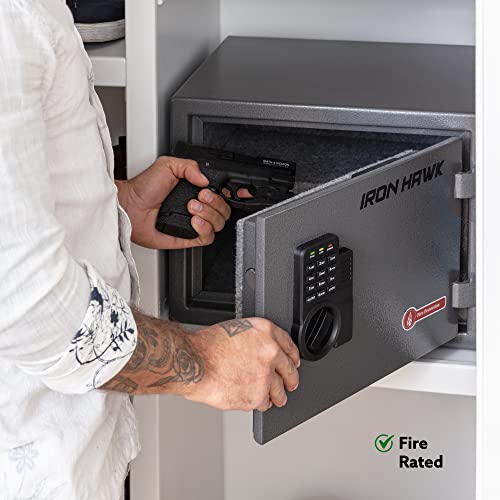 Iron Hawk Fireproof Document Box Combination Safe - Fireproof Safe - Fire Proof Safe Boxes For Home - Fireproof Wall Safe - Fireproof Lock Box - Home Safes & Safe Accessories - Cabinet Safes