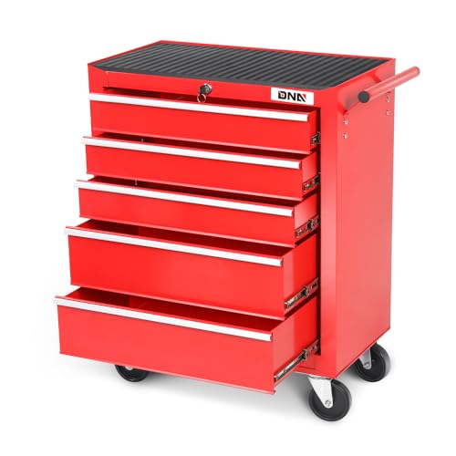 DNA MOTORING 7-Drawer Rolling Tool Cabinet Chest with Keyed Locking System Non-Slip Mat, for Garage Warehouse Workshop, Green, TOOLS-00399