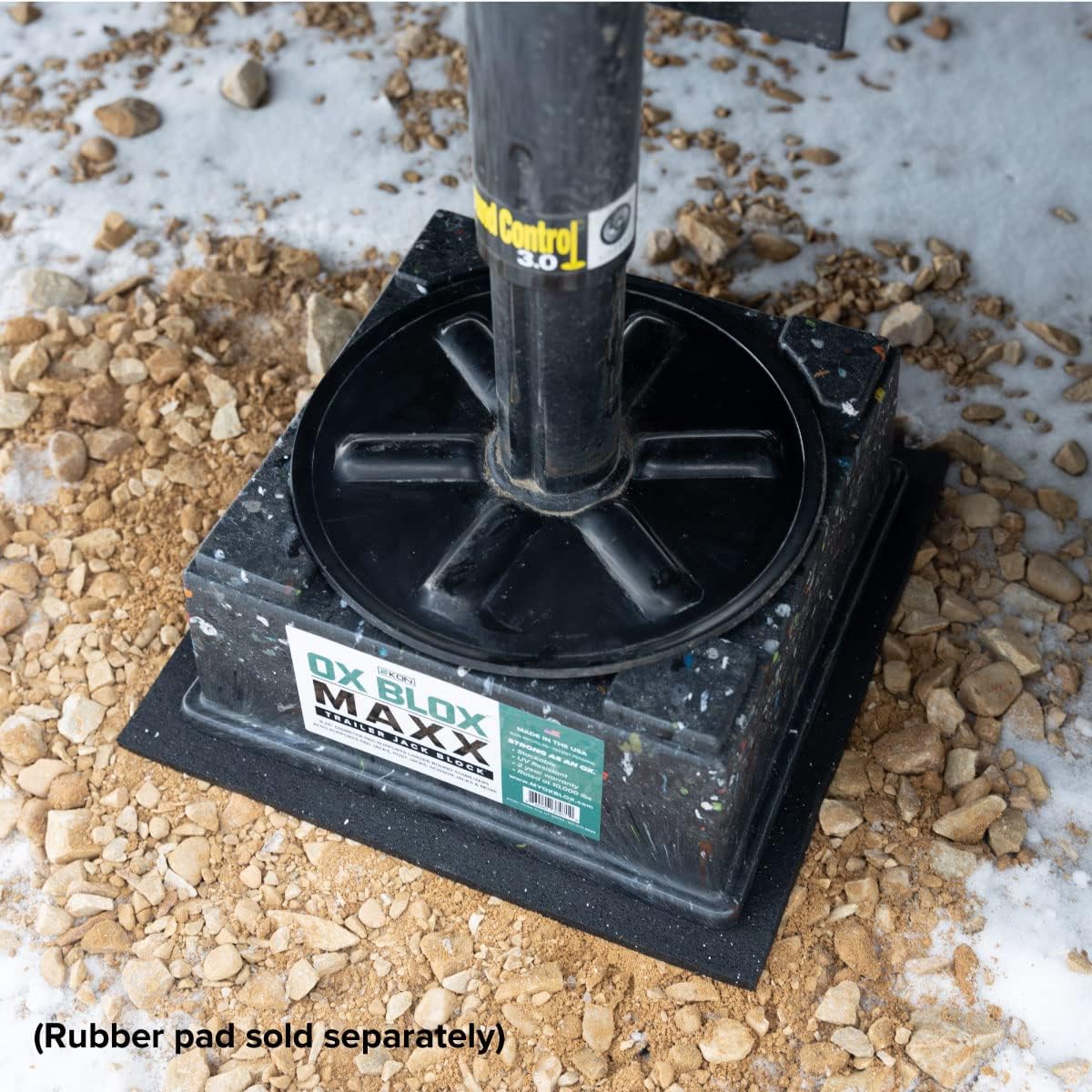 OX BLOX MAXX (6-Pack), RV Jack Block for 9 Round Feet | 5th Wheel Camper Blocks for Stabilizers and Tongue Jack | 9 and Smaller Jack feet nest securely Within ridges | 6 Blocks