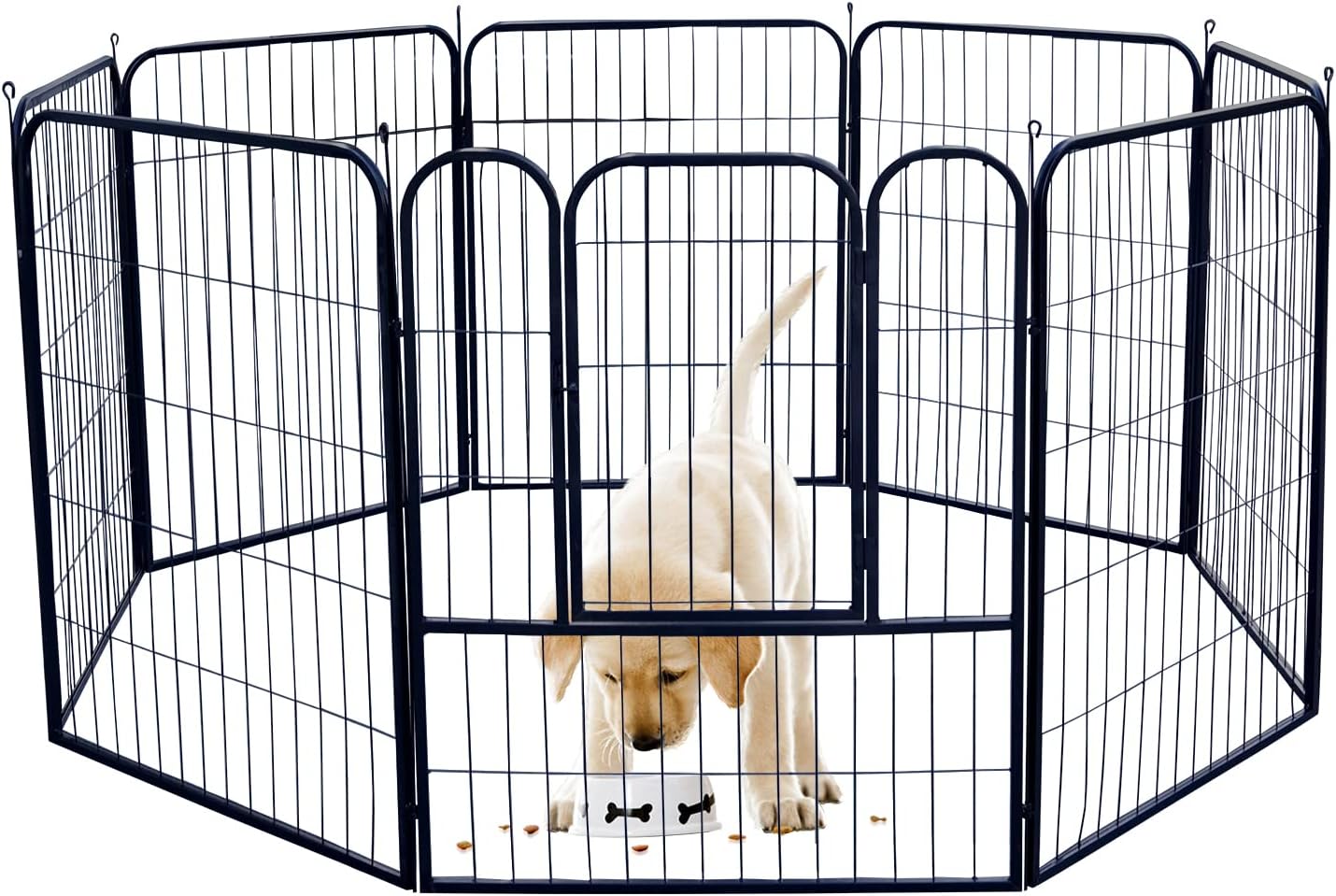 Dog Playpen Outdoor, 4/8/16 Panels Dog Pen for Medium/Small Animals 24/40 Height Dog Fence Exercise Pen with Doors, Pet Puppy Outdoor Playpen Pen for Outdoor, Indoor, RV, Camping, Yard