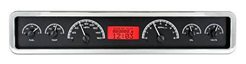 Dakota Digital Universal 3.75x19.5x22 Analog Dash Gauges Black Alloy Red VHX-1023-K-R