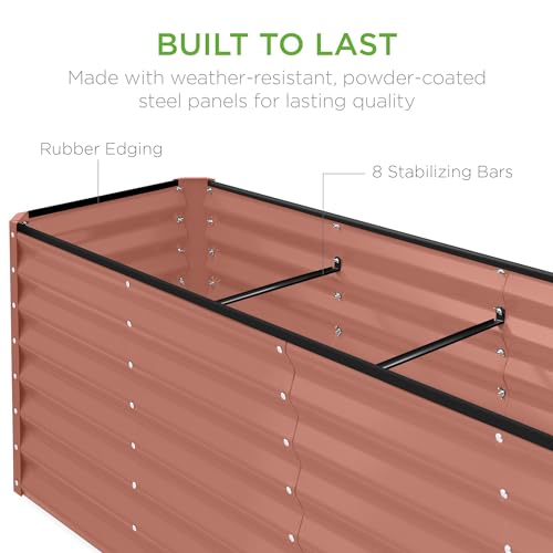 Best Choice Products 8x4x2ft Outdoor Metal Raised Garden Bed, Deep Root Planter Box for Vegetables, Flowers, Herbs, and Succulents w/ 478 Gallon Capacity - Gray