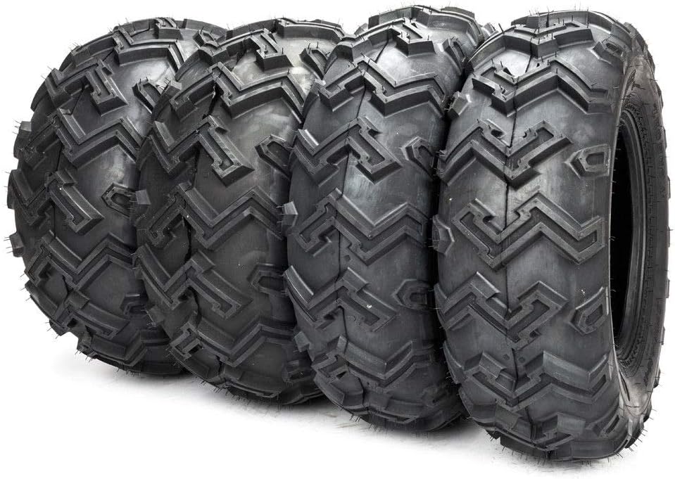 Motorhot Pack of 4 ATV Tires 25x8-12 Front & 25x10-12 Rear Rubber AT Mud Terrain 6 Ply ATV UTV Tires Fit For Yamaha Polaris