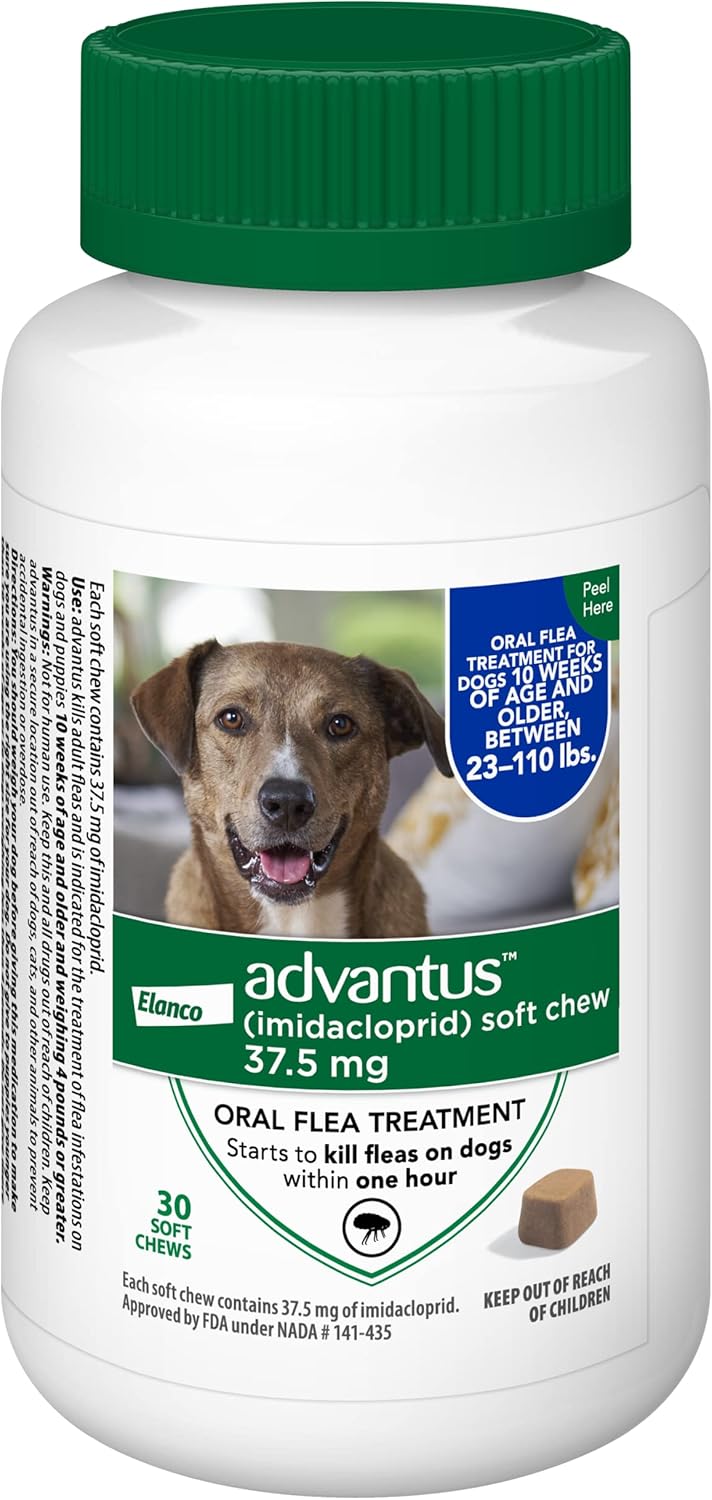 Advantus (Imidacloprid) 30-Count Chewable Flea Treatment for Large Dogs, 23-110 Pounds Pack of 2