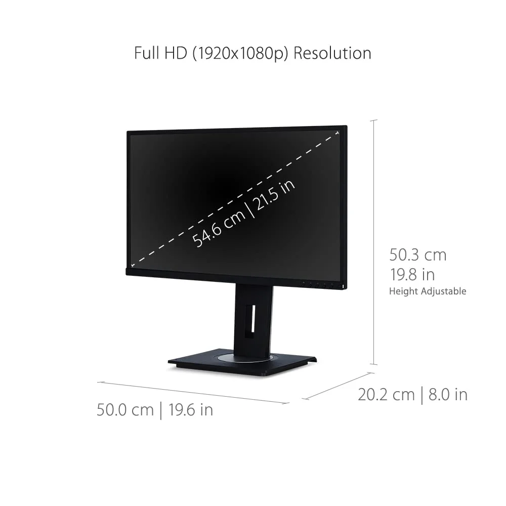 ViewSonic VG2248 22 Inch IPS 1080p Ergonomic Monitor with HDMI DisplayPort USB and 40 Degree Tilt for Home and Office,Black, 19.6 x 14.7 x 8.0