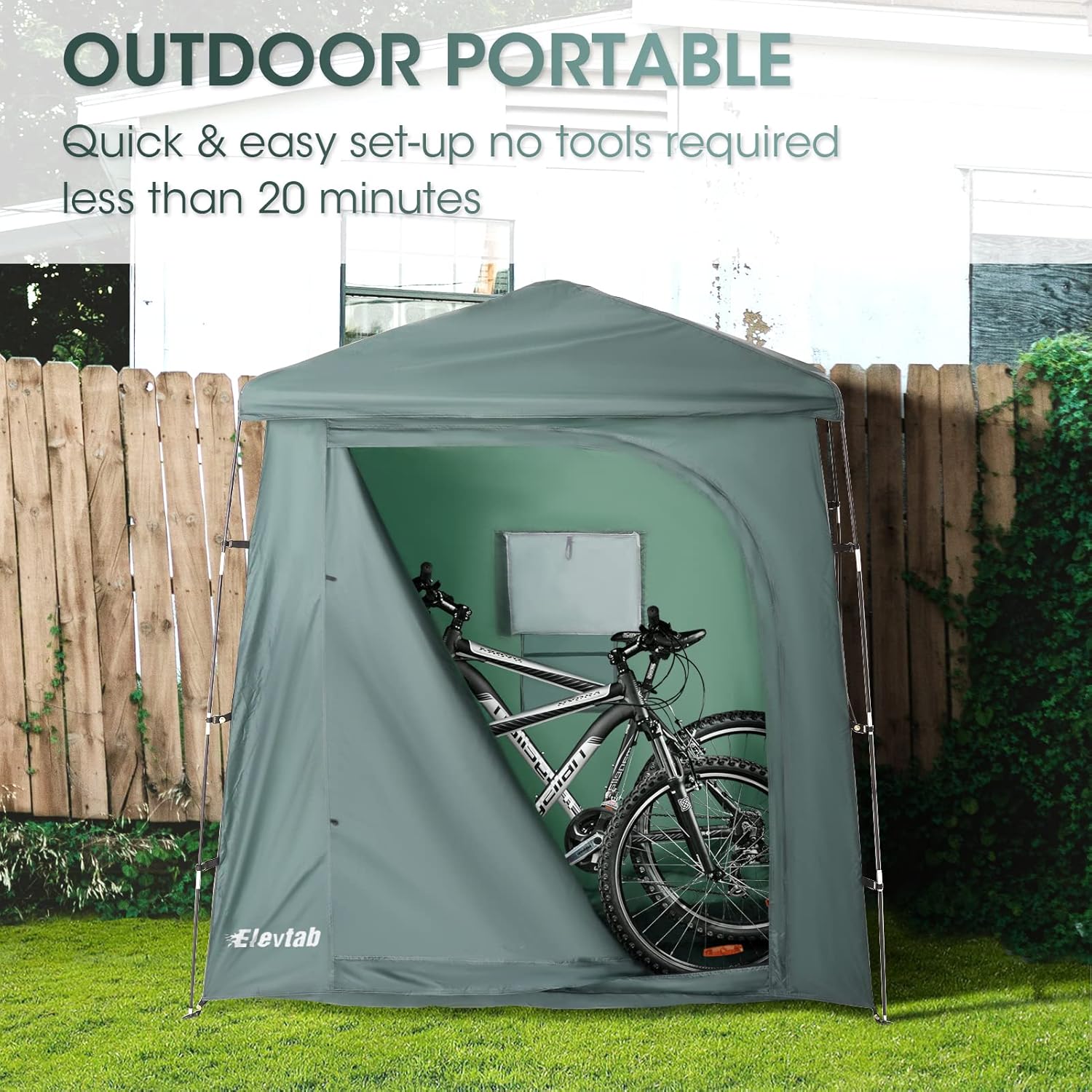 ELEVTAB Bike Storage Tent, Foldable Waterproof Outdoor Bike Storage Shed for 2-3 Bikes ,Space Saving Bike Tent with Window for Outdoor, Garden and Camping…