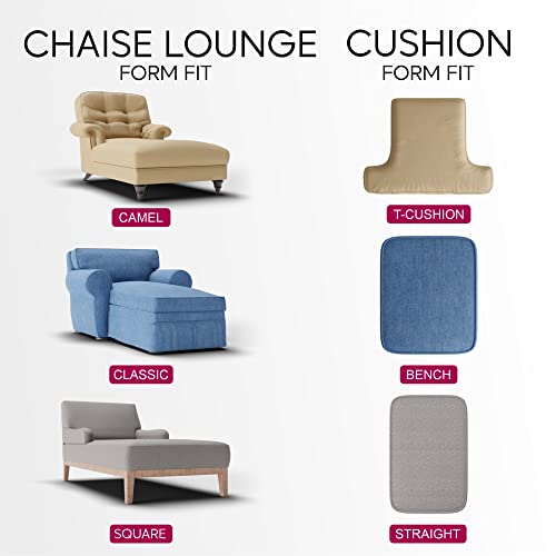 PAULATO BY GA.I.CO. Chaise Lounge Cover Lounge Chair Sofa Slipcover- Soft Polyester Fabric Slipcovers - 1-Piece Form Fit Stretch Furniture Slipcover - Mille Righe Collection - Cream (Chaise Lounge)