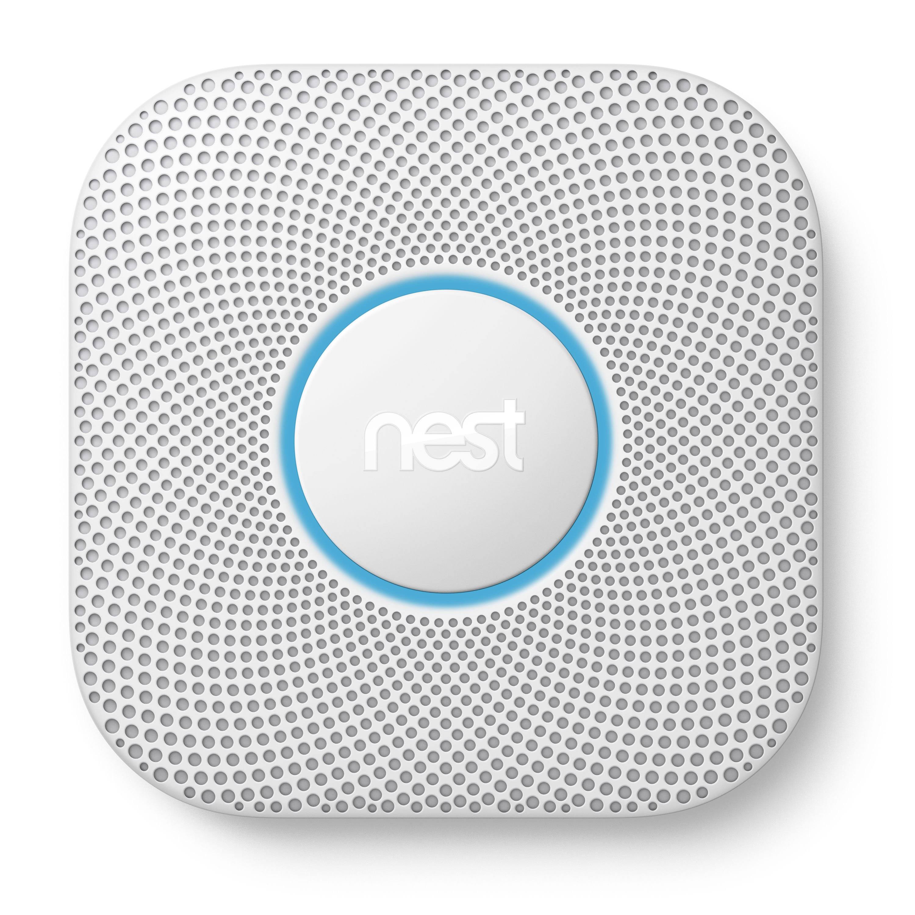 Google - Nest Protect 2nd Generation (Battery) Smart Smoke/Carbon Monoxide Alarm - White