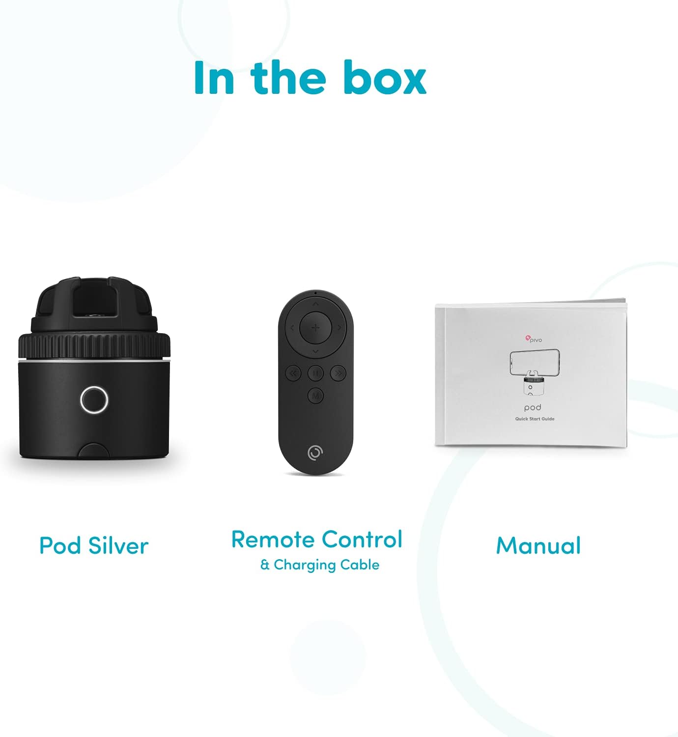 Pivo Pod Active (Pod Silver) with Remote - Fast Auto Tracking Phone Holder Powered by AI - 360 Rotation Camera Stand - Active Lifestyle Outdoors Sports & Horse Riding