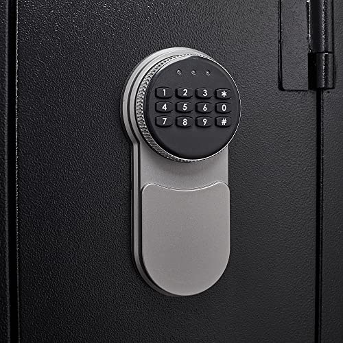 Rifle Safe Cabinet with Digital Keypad Long Gun Safe Locker for Rifle Shotgun Electronic Lock Metal Gun Cabinet with Pistol Bag and Removable Shelf Quick Access Gun Storage Cabinet Silent Mode(Black)