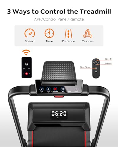 Walking Pad Treadmill with Incline, 2 in 1 Foldable Treadmills for Home Small Office, 300lbs Portable Compact Under Desk Treadmill with App, Remote Control and LED Display