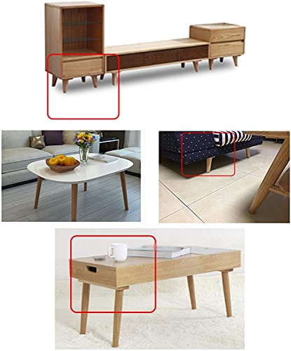 4 Furniture Legs, Rubber Wood Table Legs, Sofa Leg, Fixed Oblique Tapered Wood Pallet, Chair, Replacement TV Cabinet, Wood Color (Size : 49.8cm) (Clear，Wood Color 15.5cm)