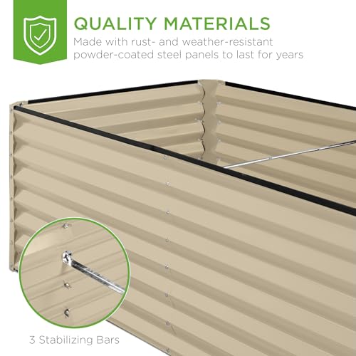 Best Choice Products 8x4x2ft Outdoor Metal Raised Garden Bed, Deep Root Planter Box for Vegetables, Flowers, Herbs, and Succulents w/ 478 Gallon Capacity - Gray