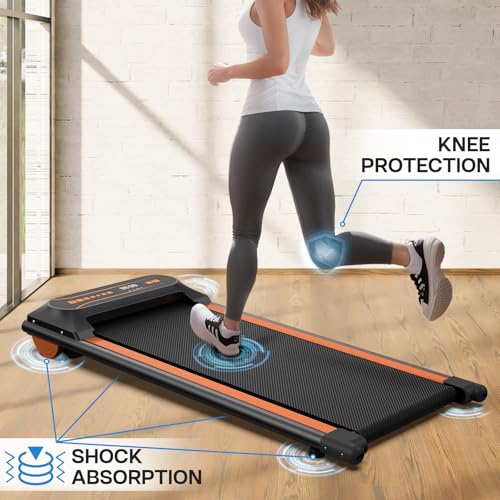Walking Pad,Max 2.5 HP Portable Under Desk Treadmill,265LBS Capacity Installation-Free Treadmills for Home & Office Small,Remote Control LED Display