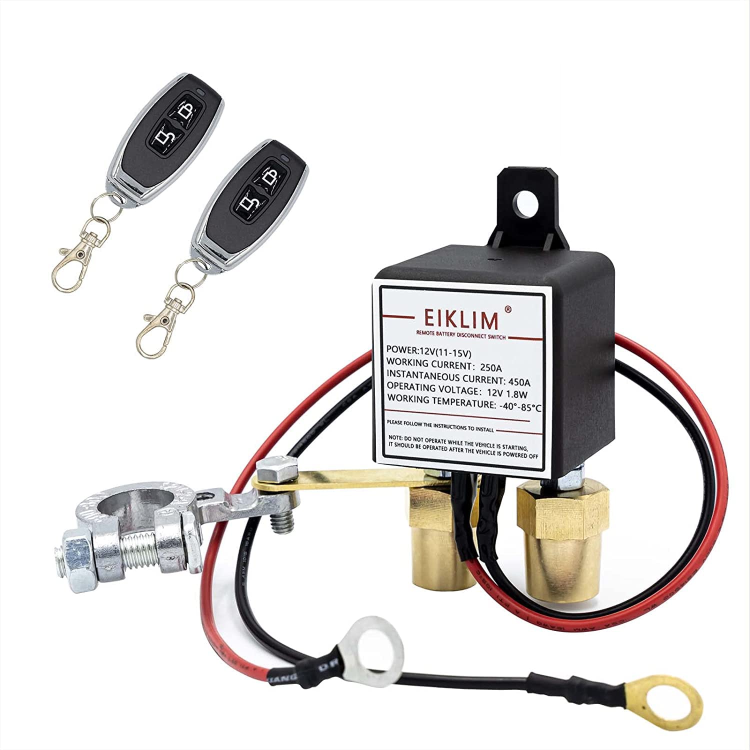 Remote Battery Disconnect Switch,Upgraded Kill Switch for Car Truck,Anti-Theft,Prevent Battery Drain,Dual Remote Control 12V 250A