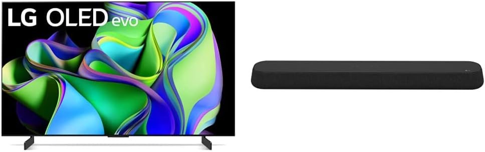 LG C3 Series 42-Inch Class OLED evo 4K Processor Smart TV for Gaming with Magic Remote AI-Powered OLED42C3PUA, 2023 with Alexa Built-in Eclair SE6S 3.0 ch All-in-One Design Sound Bar