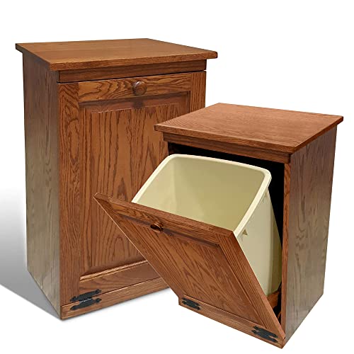 Peaceful Classics Tilt Out Trash Cabinet- Amish Handcrafted Wooden Pull Out Cabinet, Decorative Trash Bin Cabinet for Kitchen, Bedroom, & Home Patio, Tilt Out Laundry Hamper Cabinet