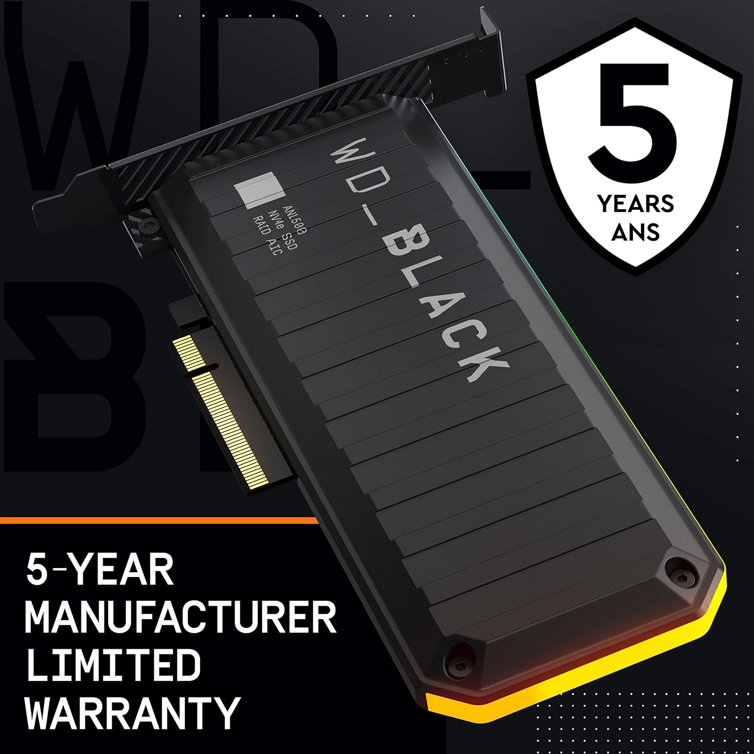 WD_BLACK 1TB AN1500 NVMe Internal Gaming Solid State Drive SSD Add-In-Card - Gen3 PCIe, Up to 6500 MB/s - WDS100T1X0L