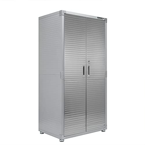 Seville Classics UltraHD Solid Steel Lockable Metal Storage Cabinet Locker Organizer, w/Adjustable Shelves for Garage, Warehouse, Office, Classroom, Granite, 48" W x 24" D x 72" H