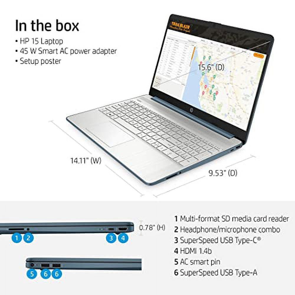 HP 15.6'' FHD IPS Micro-Edge Laptop, AMD 6-Core Ryzen 5 5500U (Beat Core i5-10400F), 32GB RAM, 1TB PCIe SSD, USB-C, HDMI, SD Reader, WiFi, Full Size KB, M-ytrix HDMI Cable, Win 11