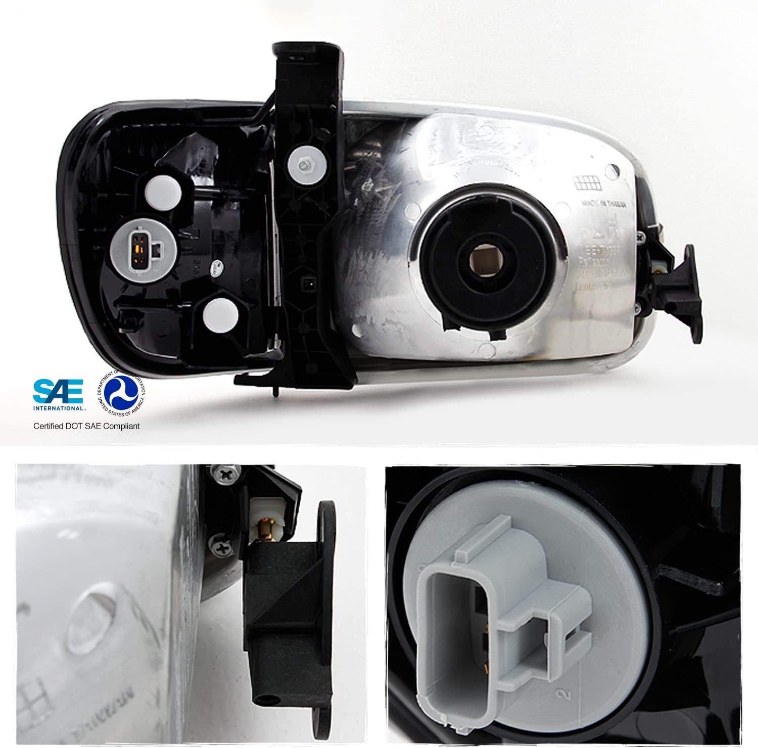 AKKON - For [Black Smoke] 2000-2004 Toyota Tundra Regular | Access Cab Headlights w/Corner Light LH + RH Pair