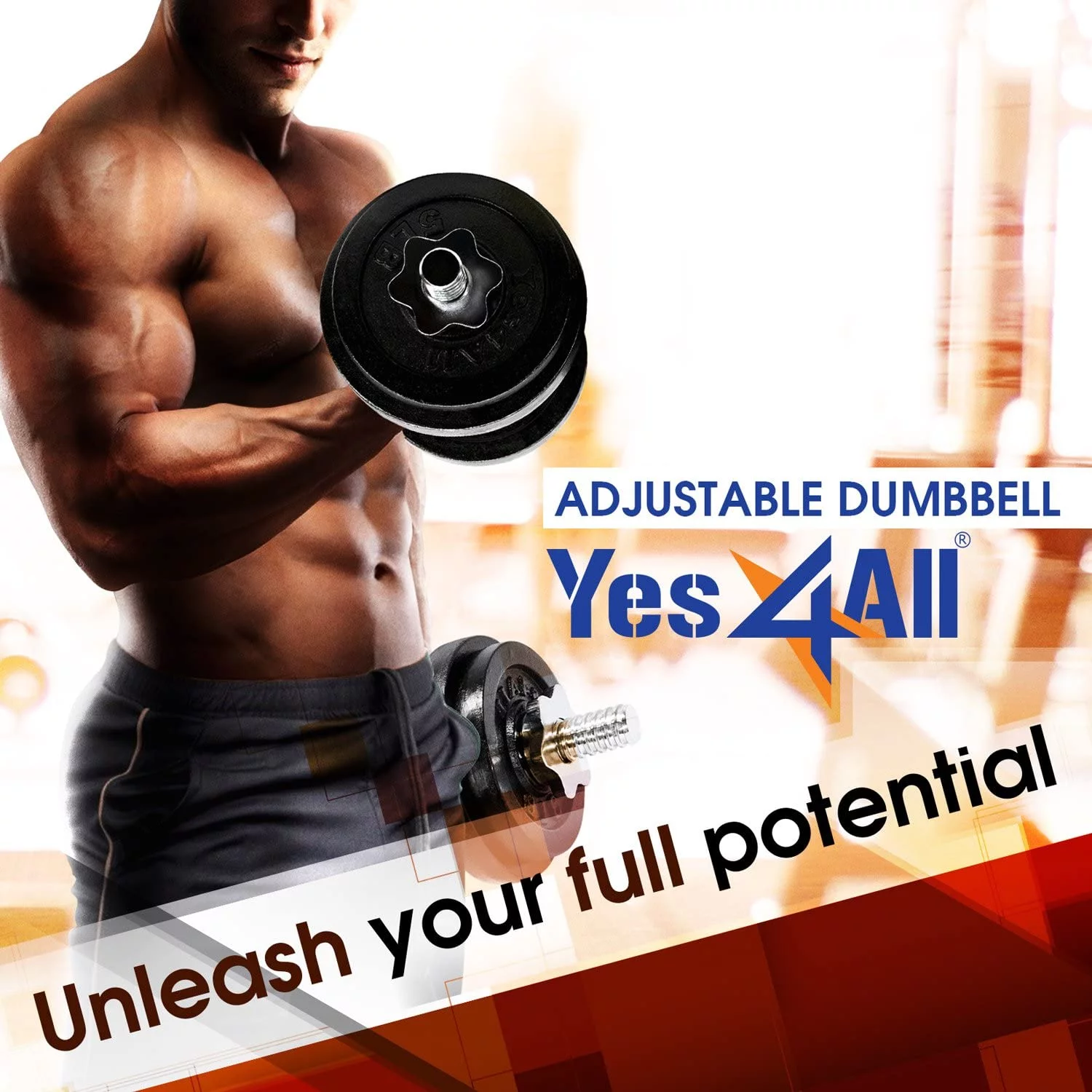 Yes4All 50 lbs Adjustable Dumbbell Weight Set For Home Gym, Cast Iron Dumbbell, Pair