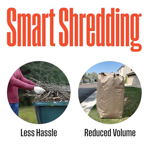 Westinghouse 1.7-Inch 15 Amp Corded Electric Mulcher Chipper Shredder with 12 Gallon Collection Bag for Easy Cleanup Ideal for Branches and Twigs