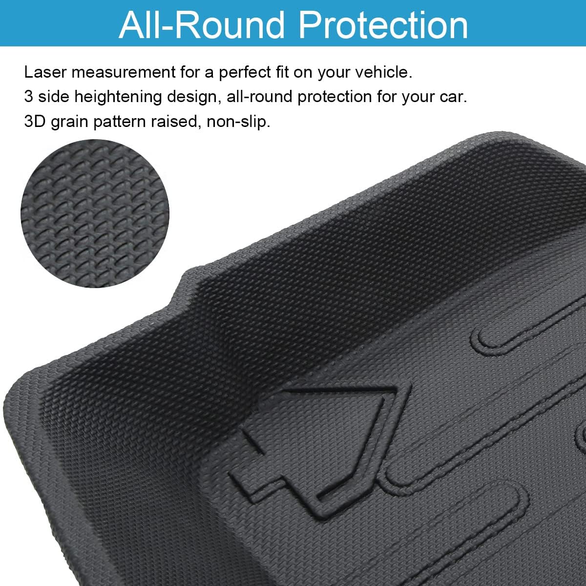 Cargo Liner Floor Mat for Ford Bronco Accessories 2021 2022 All Weather Cargo Tray Liner Waterproof Rear Cargo Mat for 2021 2022 Ford Bronco Accessories 4-Doors TPE Trunk Liner