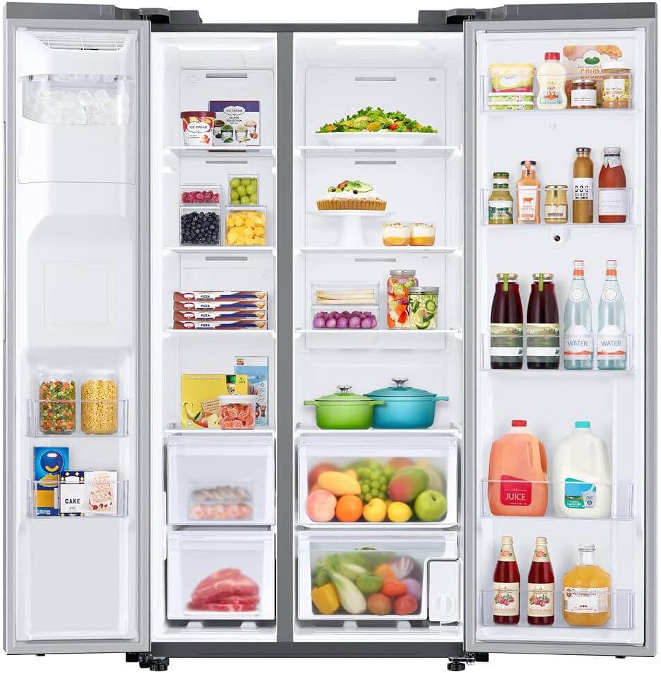SAMSUNG RS27T5561SR 26.7 Cu. Ft. Side-by-Side Refrigerator with 21.5 inch Touch-Screen Family Hub