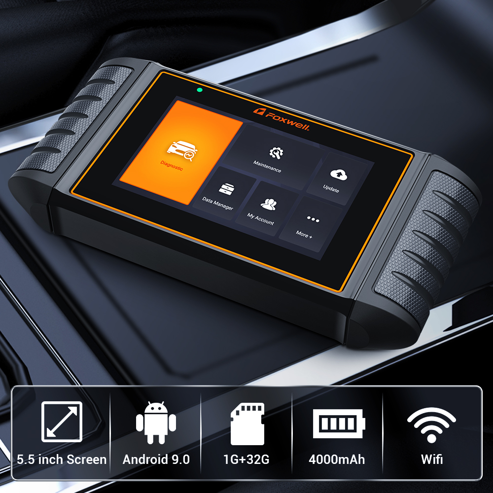 FOXWELL NT716 OBD2 Scanner Code Reader ABS Bleed Scan Diagnostic Tool SRS Transmission Engine Scanner Car Tool EPB TPMS SAS TPS Oil Reset, Android 9.0,5.5 inch Touchscreen & Lifetime Update