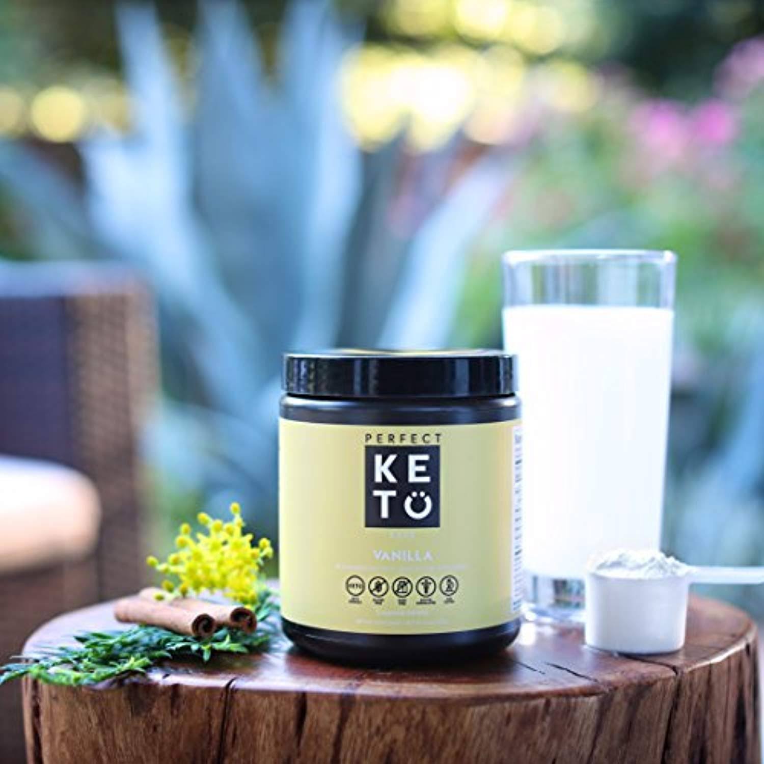 Perfect Keto Exogenous Ketones: Base BHB Salts Supplement Vanilla Flavor