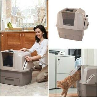 Catit Covered Self Cleaning Pet Cat Litter Box Automatic Scoop Lid Kitty Clumping Pan