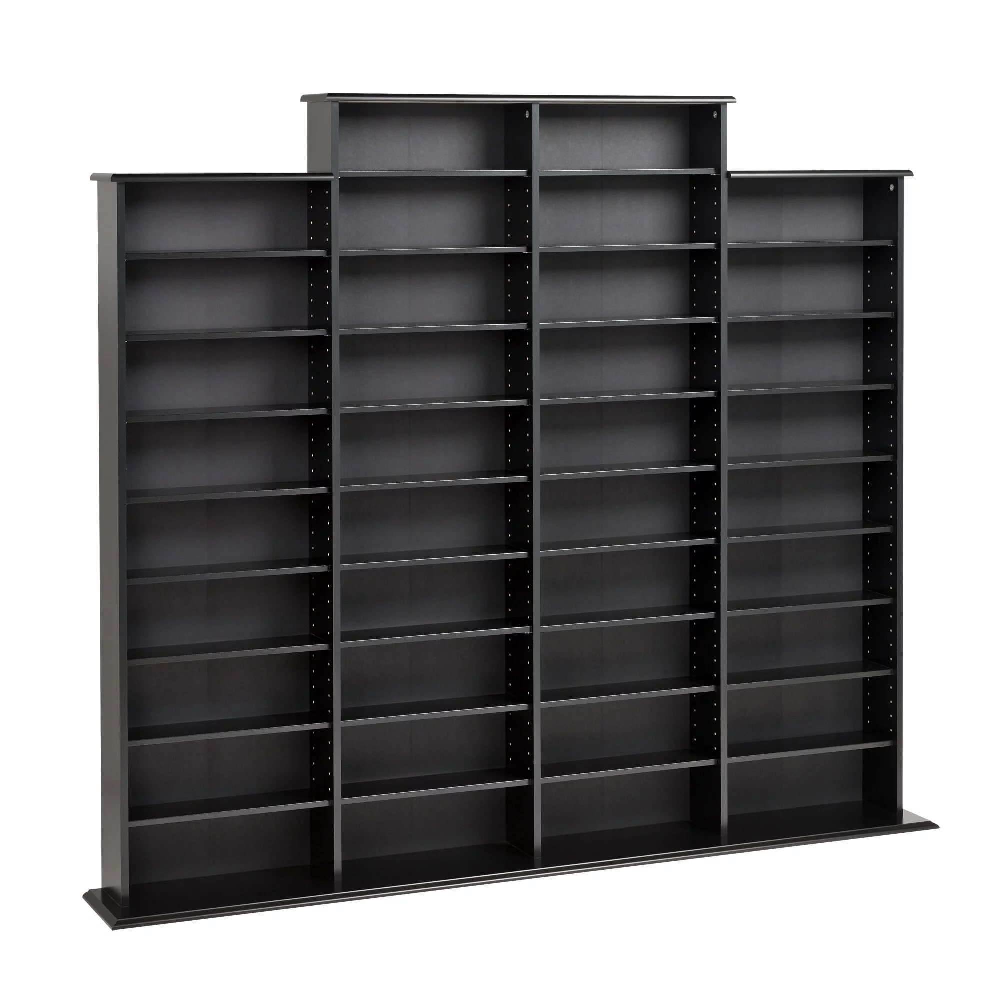 Prepac Quad Media Storage - 73.5" W x 63.75" H x 9.5" D Black