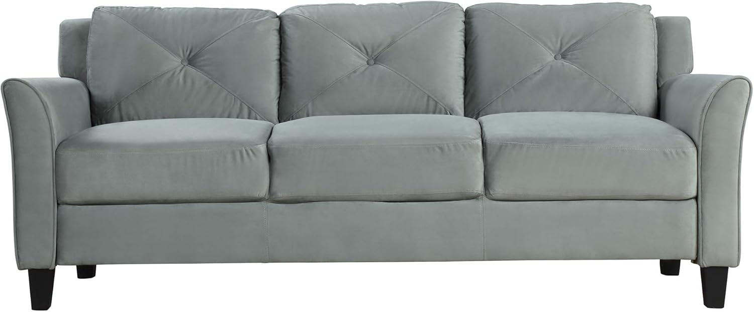 3 Piece Furniture Living Room, Set Including Three Seat Sofa, Loveseat and Single Chair,Button Tufted Modern Couches-Gray