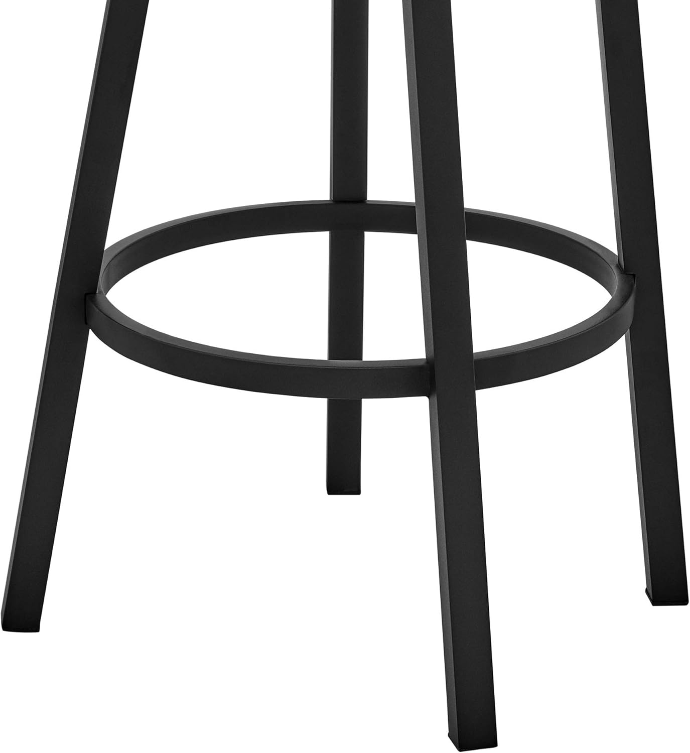 Armen Living Cohen 30" Bar Height Swivel Bar Stool in Black Finish and Black Faux Leather
