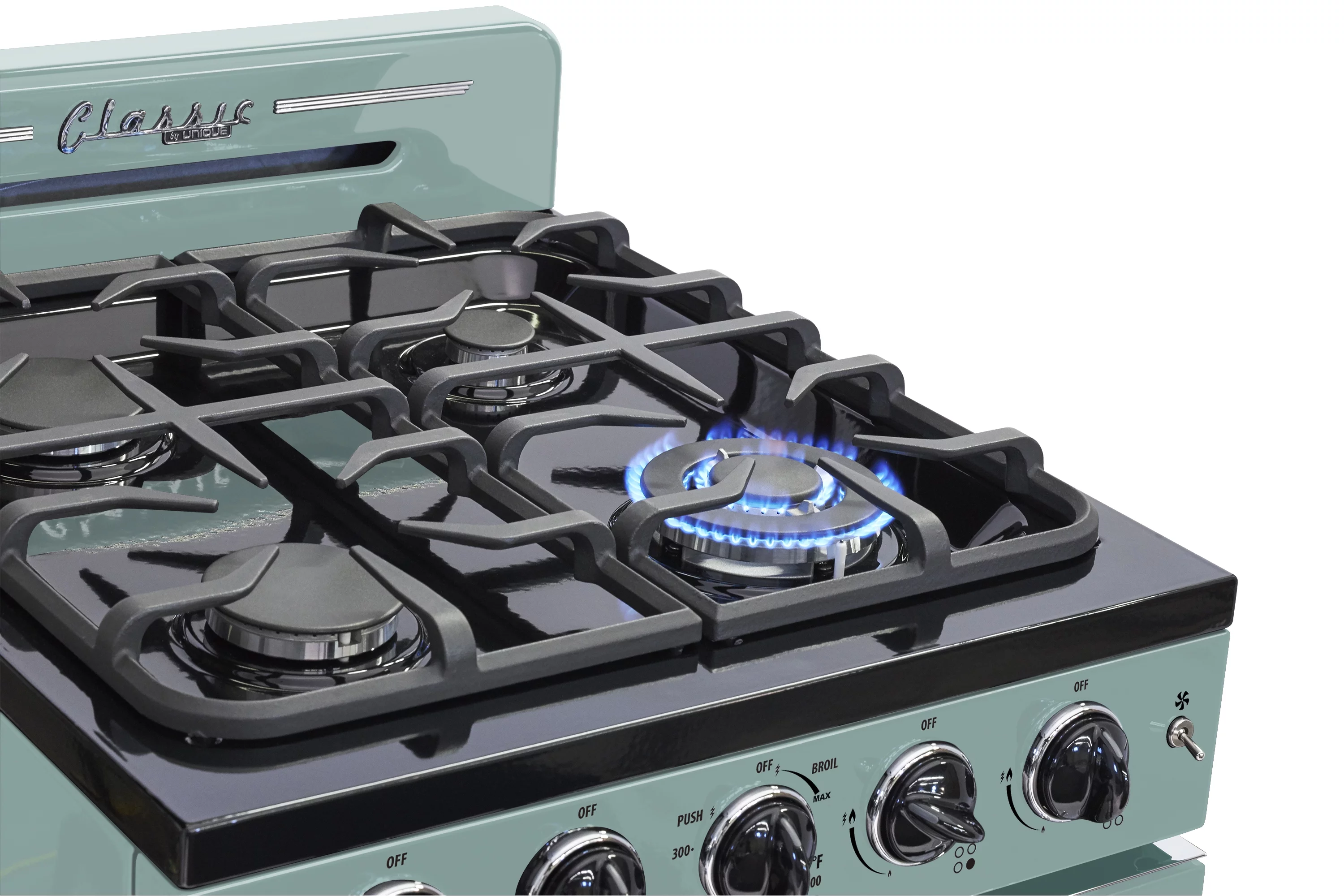 Unique Classic Retro 24" 2.9 cu/ft Freestanding Gas Range with Convection Oven and Sealed Burners