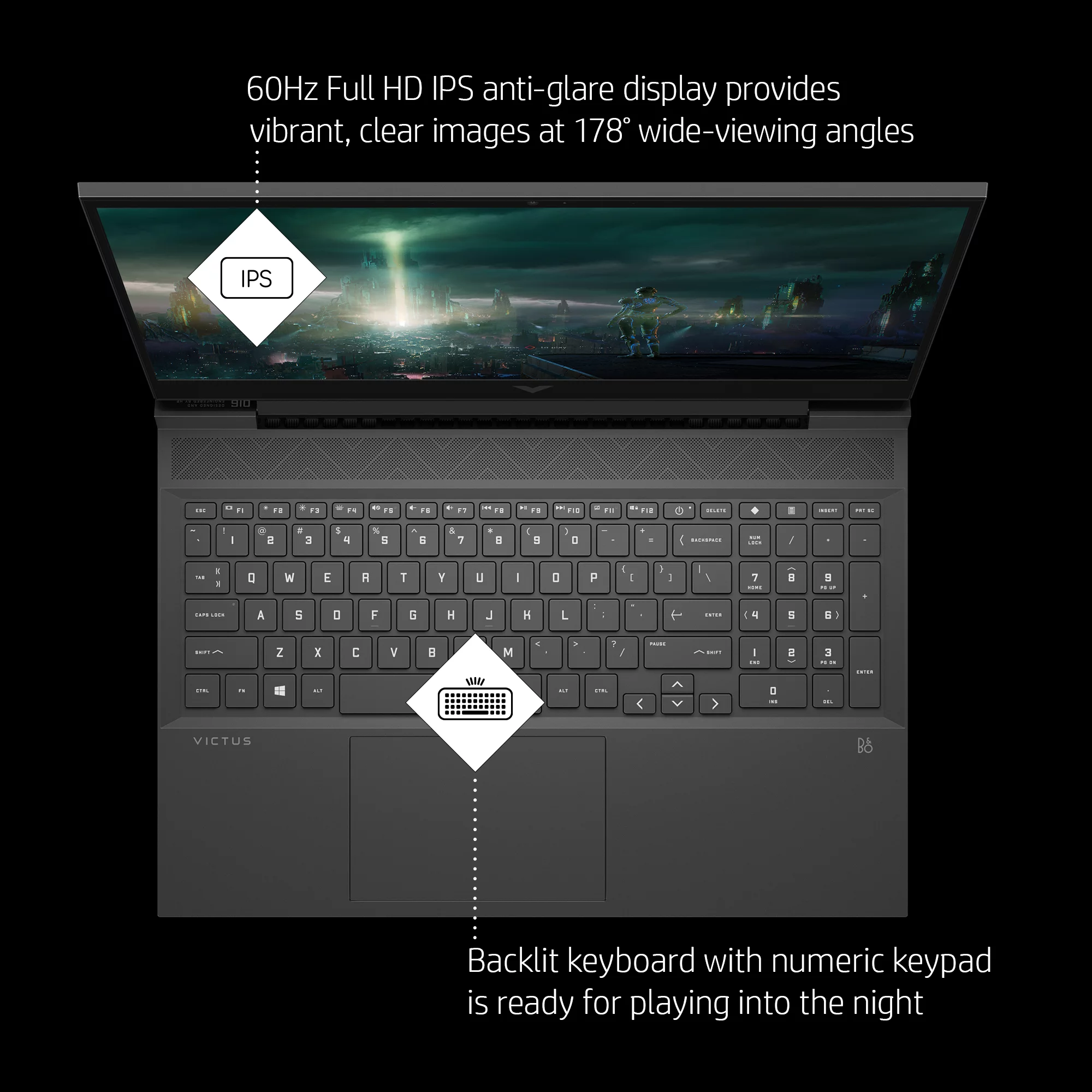 HP Victus 16.1" FHD, AMD Radeon RX 5500M (4GB GDDR6 dedicated), 8GB RAM, 256GB SSD, Mica Silver, Windows 10 Home, 16-e0011wm