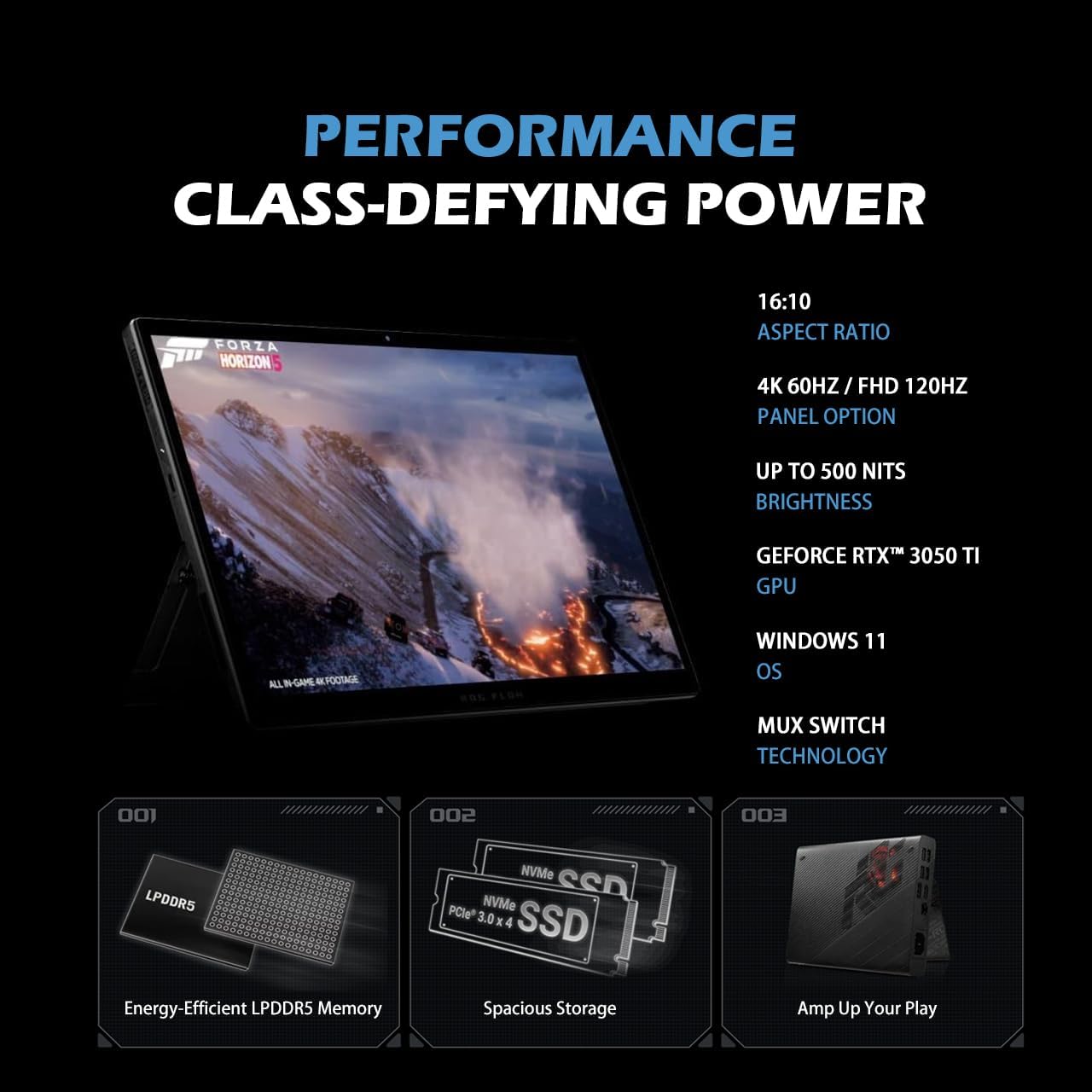 Asus ASUS ROG 13.4" Touchscreen 2-in-1 Gaming Tablet, 170-degree adjustability, 16GB RAM, Intel Core i9-12900H, 1TB SSD, NVIDIA GeForce RTX 3050 Ti V4G Graphics, Backlit KB, Win11, Black, W/GaLiMu
