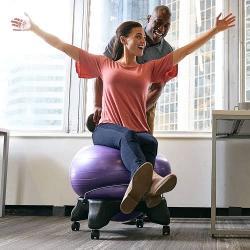 Classic Balance Ball Ergonomic Chair Exercise Yoga Gym Equipment Blue