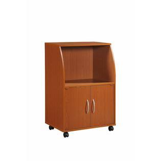 Hodedah Contemporary Kitchen Utility Cart Microwave Cabinet Home Office Wooden Furniture