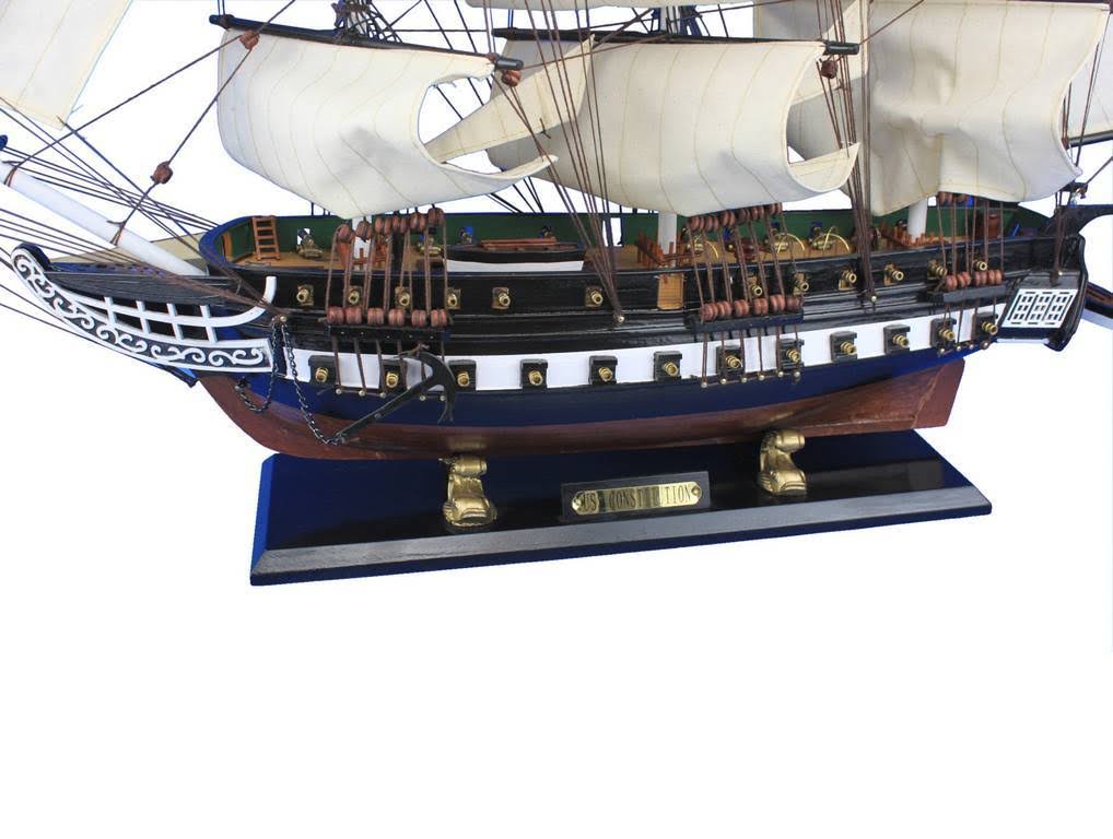Hampton Nautical Wooden USS Constitution Tall Model Ship, 30x22