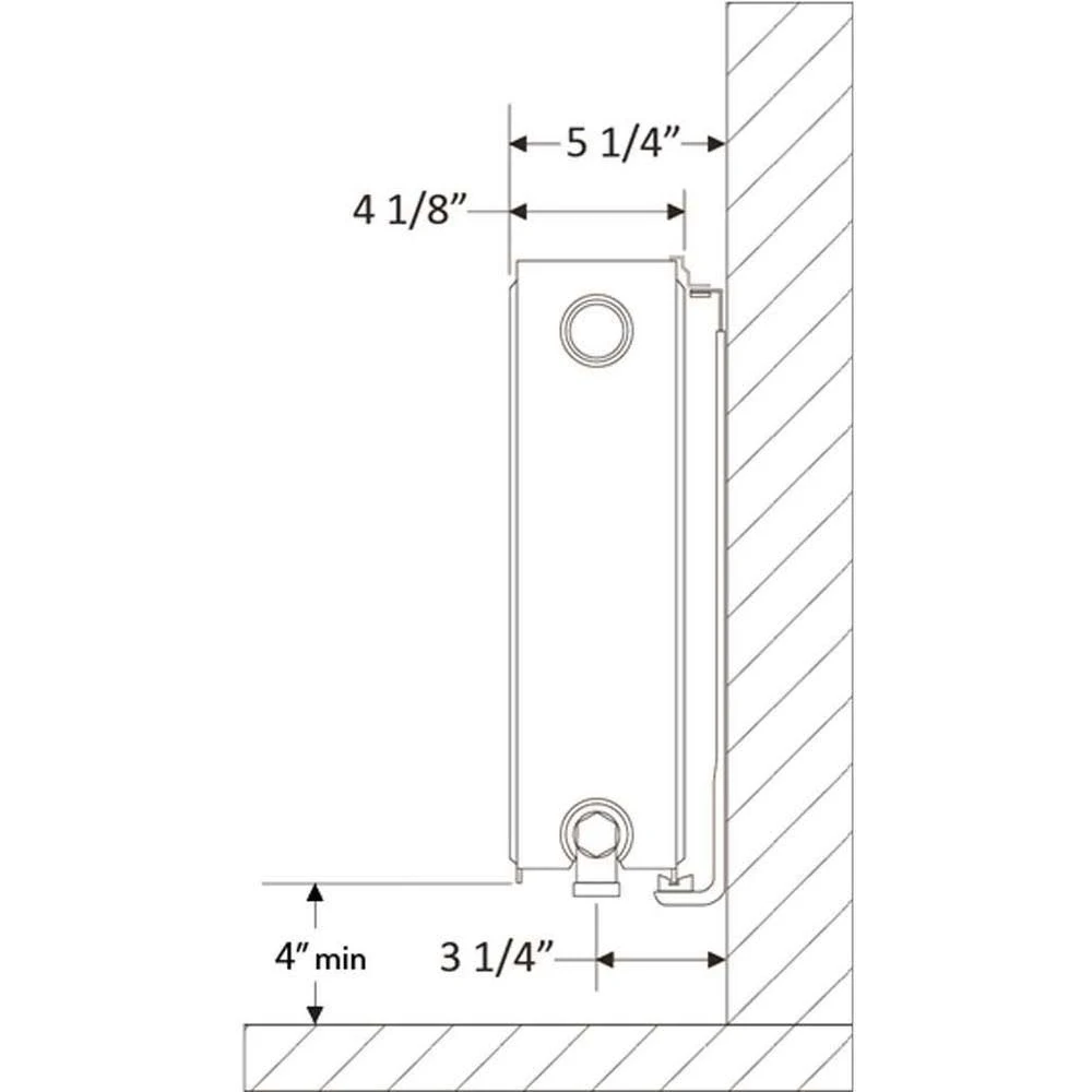 Pensotti 24 in. H x 32 in. L Hot Water Panel Radiator Package in White