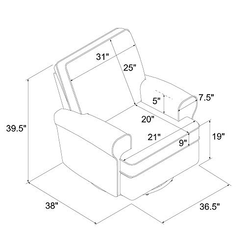 Baby Relax Kenzie Swivel Glider Recliner Chair, Nursery Furniture, Gray